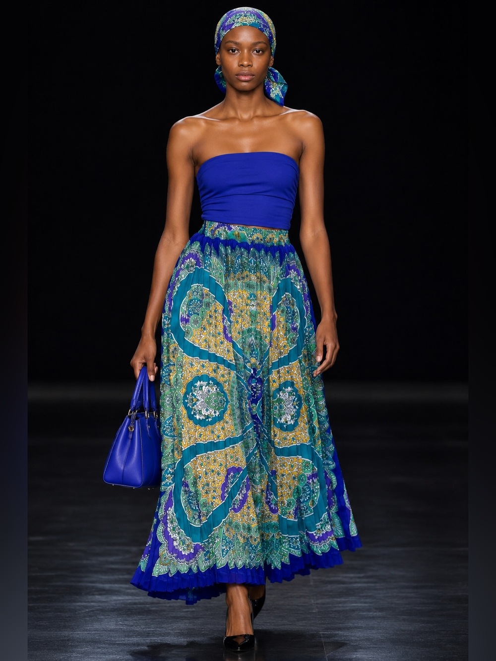 Blue printed Skirt Size M (Size tag has been removed)